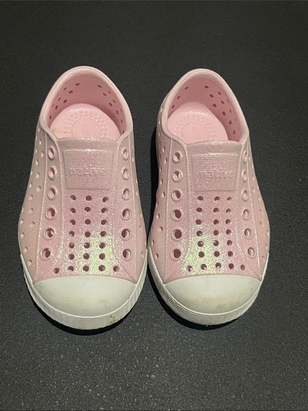 Native Kids Water Shoes - Pink Glitter Slip-On